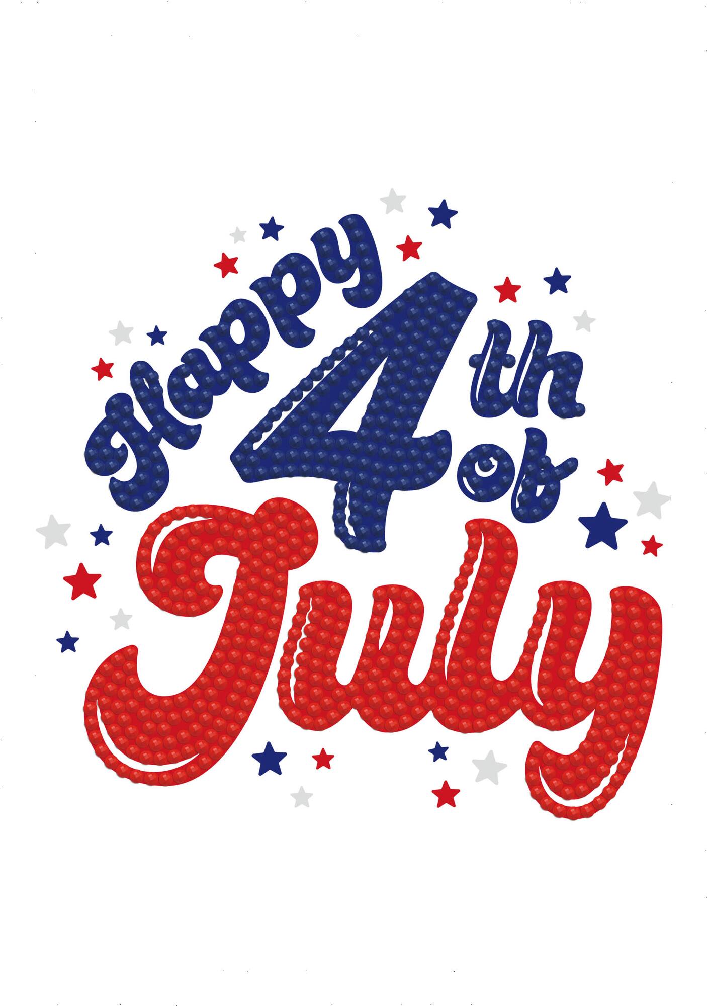 Diamond Dotz® Red, White & Blue Happy 4th of July Iron-On 'n' Dot Kit